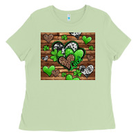 Matcha st patricks day hearts Ladies Tee - Jasminsmagicworld