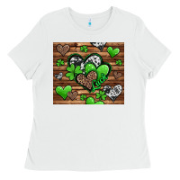 White st patricks day hearts Ladies Tee - Jasminsmagicworld