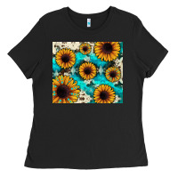 Black gemstone sunflower Ladies Tee - JahusDesignShop