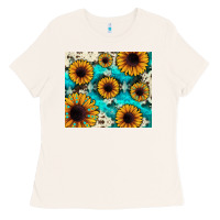 Bone gemstone sunflower Ladies Tee - JahusDesignShop