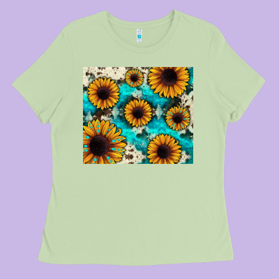 Gemstone Sunflower Ladies Tee Designed By Jahusdesignshop