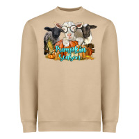 Mushroom pumpkin season with baby sheeps and goat Heavyweight Sweatshirt - LillyAllenDesigns