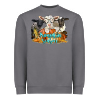 Storm pumpkin season with baby sheeps and goat Heavyweight Sweatshirt - LillyAllenDesigns