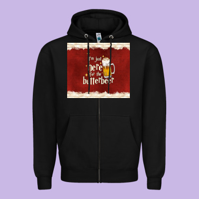 I'm Just Here For The Butterbeer Zipper Hoodie Designed By Tumblerdesignbyshophia