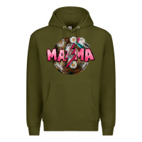 Army Green Mama lightning bolt Mother's Day Premium Hoodie - CowGirlArtShop
