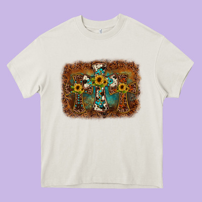 Cross Backgraund Heavy Core Tee Designed By Jahusdesignshop