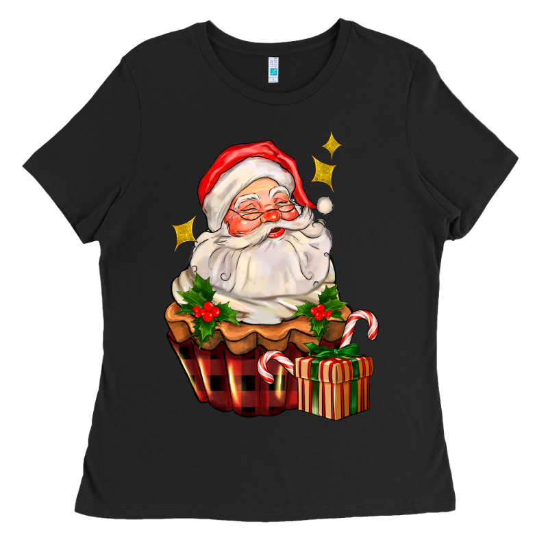Santa Claus Cupcake Ladies Tee by AdoDesignShop | Teevron