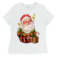 White santa claus cupcake Ladies Tee - AdoDesignShop