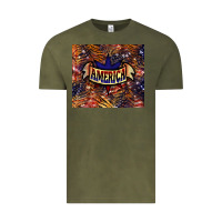 Vintage Olive tiger america Vintage Tee - NancyCooperArtShop