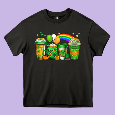 St Patricks Coffee Heavy Core Tee Designed By Jasminsmagicworld