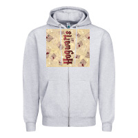 Heather Grey hogwarts with letters Zipper Hoodie - TumblerDesignByShophia