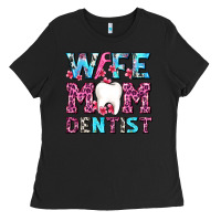 Black Wife Mom Dentist With Tooth And Floss Ladies Tee - AdoDesignShop