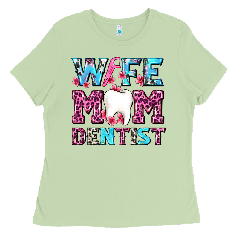 Wife Mom Dentist With Tooth And Floss Ladies Tee by AdoDesignShop | Teevron