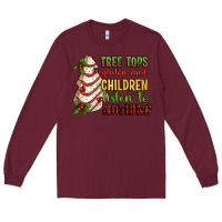 Burgundy Tree tops glisten and children listen to nothing Long Sleeve Tee - RanaPortraitStore