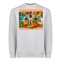 Heather Grey fall with baby goat Heavyweight Sweatshirt - LillyAllenDesigns