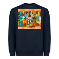 Navy fall with baby goat Heavyweight Sweatshirt - LillyAllenDesigns