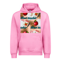 Fuchsia Pink Best Teacher Seamless Pattern Urban Hoodie - BundleAndBundleShop