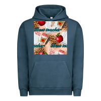 Pigment Midnight Navy Best Teacher Seamless Pattern Urban Hoodie - BundleAndBundleShop