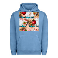Pigment Pebble Blue Best Teacher Seamless Pattern Urban Hoodie - BundleAndBundleShop