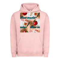 Pigment Salmon Best Teacher Seamless Pattern Urban Hoodie - BundleAndBundleShop
