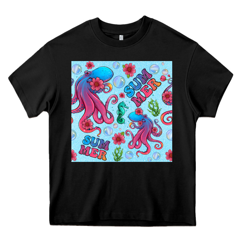 Summer And Octopus Seamless Pattern Heavy Core Tee by BundleAndBundleShop | Teevron