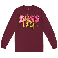 Burgundy boss lady Long Sleeve Tee - LillyAllenDesigns