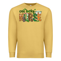 Antique Gold One lucky Nurse with elements St. Patricks Day Premium Sweatshirt - HowdyJamesFarm