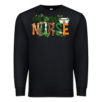 Black One lucky Nurse with elements St. Patricks Day Premium Sweatshirt - HowdyJamesFarm