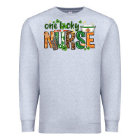 Heather Grey One lucky Nurse with elements St. Patricks Day Premium Sweatshirt - HowdyJamesFarm