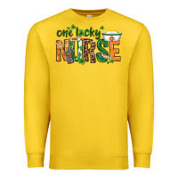Lemon One lucky Nurse with elements St. Patricks Day Premium Sweatshirt - HowdyJamesFarm