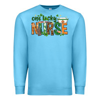 Ocean Blue One lucky Nurse with elements St. Patricks Day Premium Sweatshirt - HowdyJamesFarm