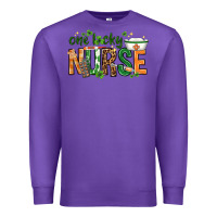 Purple One lucky Nurse with elements St. Patricks Day Premium Sweatshirt - HowdyJamesFarm