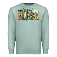 Seafoam One lucky Nurse with elements St. Patricks Day Premium Sweatshirt - HowdyJamesFarm