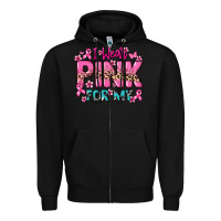 Black I wear pink for my custom name Cancer Awareness Zipper Hoodie - HowdyJamesFarm