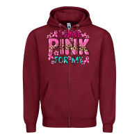 Burgundy I wear pink for my custom name Cancer Awareness Zipper Hoodie - HowdyJamesFarm