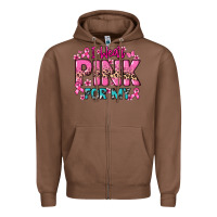 Chestnut I wear pink for my custom name Cancer Awareness Zipper Hoodie - HowdyJamesFarm