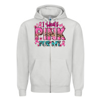 Dove Grey I wear pink for my custom name Cancer Awareness Zipper Hoodie - HowdyJamesFarm