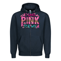 Navy I wear pink for my custom name Cancer Awareness Zipper Hoodie - HowdyJamesFarm