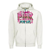 Oatmeal Heather I wear pink for my custom name Cancer Awareness Zipper Hoodie - HowdyJamesFarm