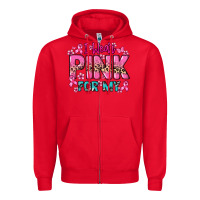 Red I wear pink for my custom name Cancer Awareness Zipper Hoodie - HowdyJamesFarm