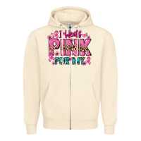 Sandshell I wear pink for my custom name Cancer Awareness Zipper Hoodie - HowdyJamesFarm