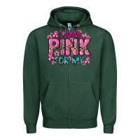 Sports Green I wear pink for my custom name Cancer Awareness Zipper Hoodie - HowdyJamesFarm