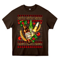 Chocolate Brown beer bottles with mistletoe Heavy Core Tee - AdoDesignShop