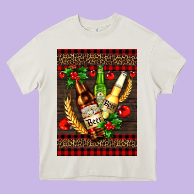 Beer Bottles With Mistletoe Heavy Core Tee Designed By Adodesignshop