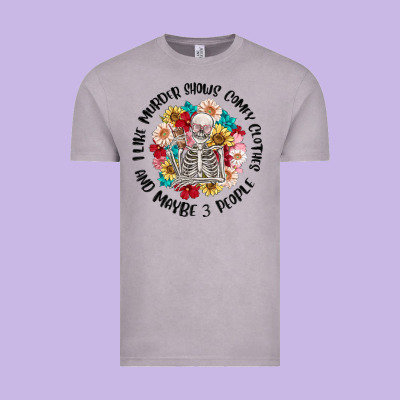 I Like Murder Shows Comfy Clothes And Like 3 Peopl Vintage Tee Designed By Maliassmallbusiness