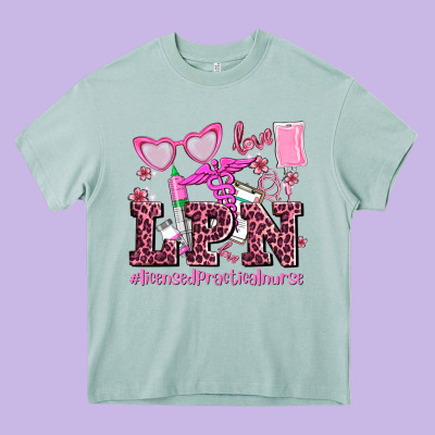 Valentines Day Lpn Licensed Practical Nurse Heavy Core Tee Designed By Adodesignshop