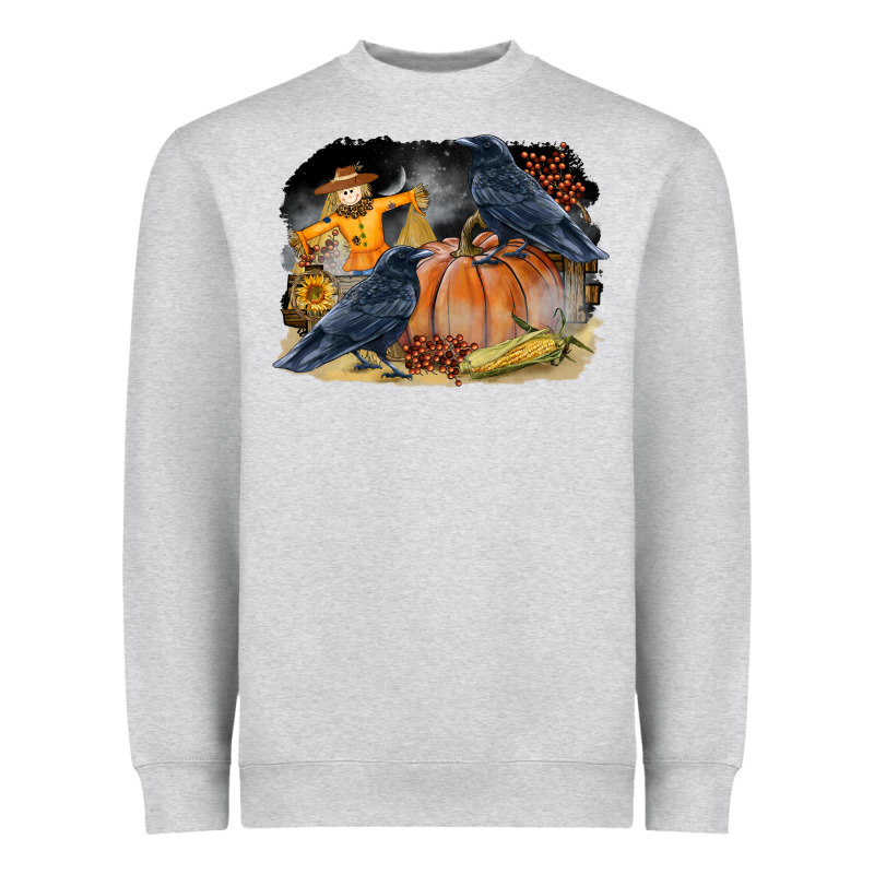 Fall Background With Crow Heavyweight Sweatshirt by LillyAllenDesigns | Teevron