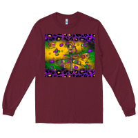 Burgundy mardi gras street lights Long Sleeve Tee - LillyAllenDesigns