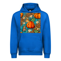 Cobalt pumpkin and butterfly seamless pattern Urban Hoodie - BundleAndBundleShop
