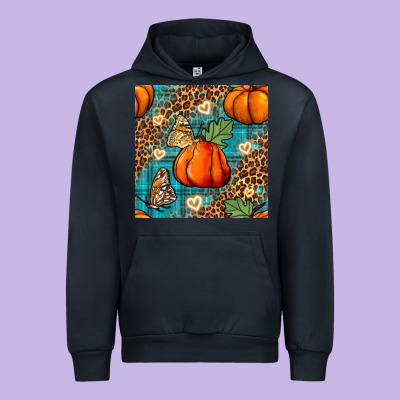 Pumpkin And Butterfly Seamless Pattern Urban Hoodie Designed By Bundleandbundleshop